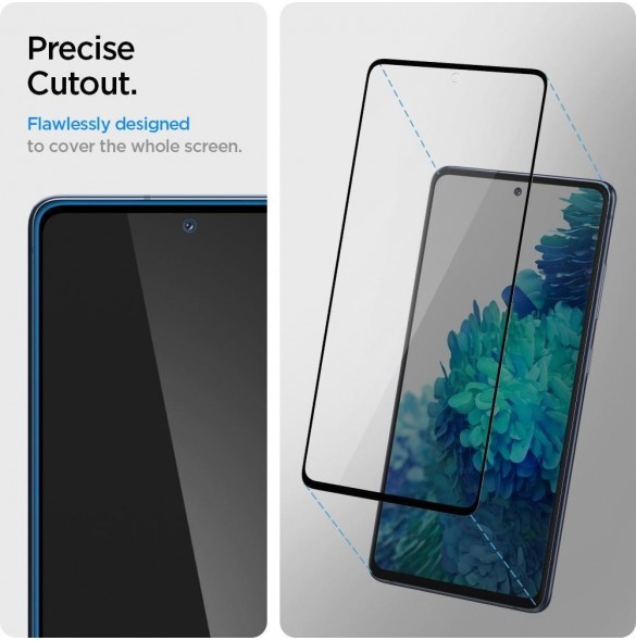 HÄRDAT GLAS Spigen GLASS FC GALAXY S20 FE SVART