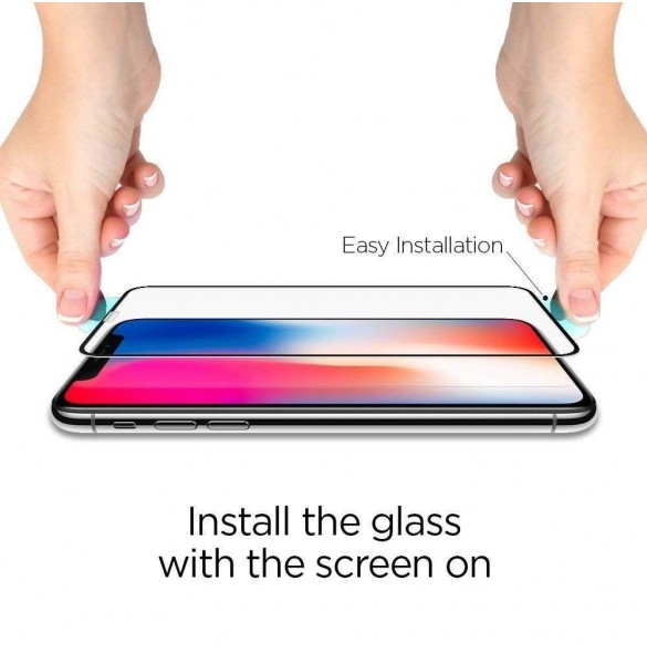 HÄRDAT GLAS Spigen GLASS FC IPHONE 11 PRO MAX SVART