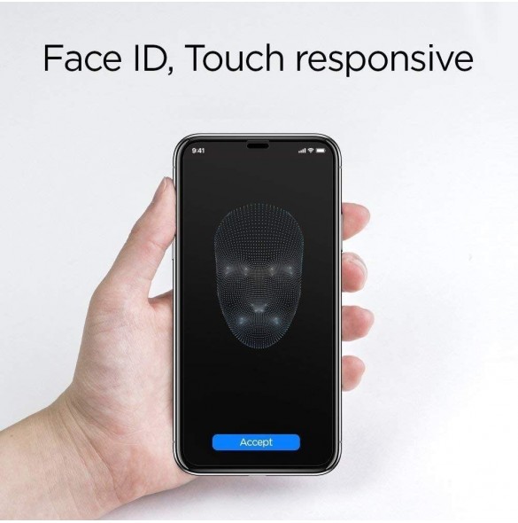 HÄRDAT GLAS Spigen GLASS FC IPHONE 11 PRO MAX SVART