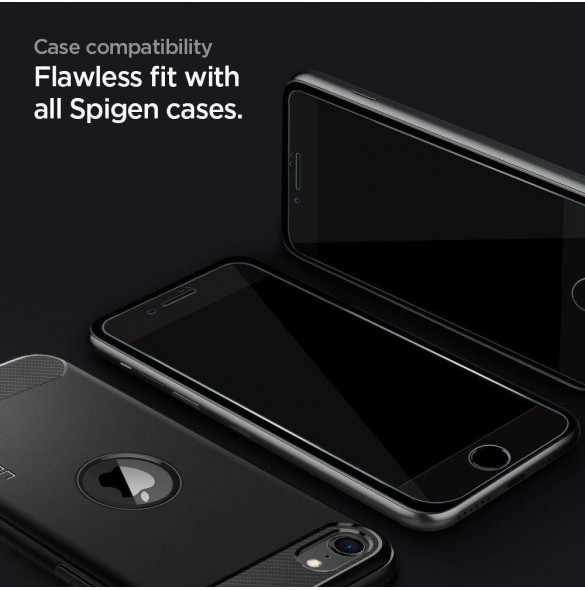 HÄRDAT GLAS Spigen GLASS FC IPHONE 7 / 8 / SE 2020 / 2022 SVART