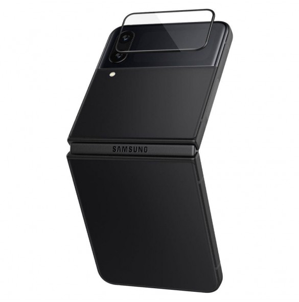 HÄRDAT GLAS Spigen GLASS FC" EZ FIT" + GJÄRNFILM 2-PACK GALAXY MED FLIP 4 SVART