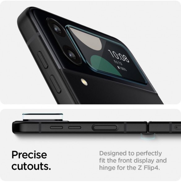 HÄRDAT GLAS Spigen GLASS FC" EZ FIT" + GJÄRNFILM 2-PACK GALAXY MED FLIP 4 SVART