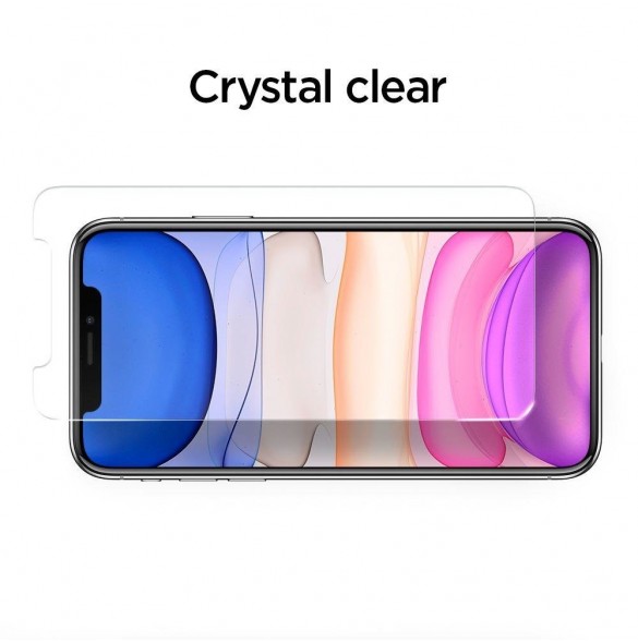 TEMPERAD Spigen ALM GLASS FC IPHONE 11 SVART