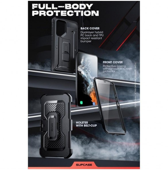 Supcase UNICORN BEETLE PRO 2-SET GALAXY S22 ULTRA SVART