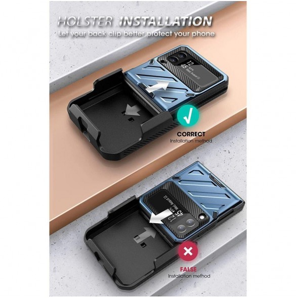 Supcase Unicorn Beetle Pro fodral till Samsung Galaxy Z Flip 4 blå