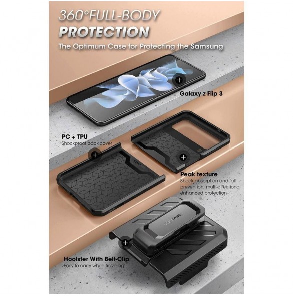 Supcase Unicorn Beetle Pro fodral till Samsung Galaxy Z Flip 4 blå