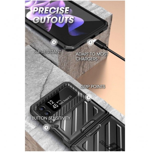 Supcase UNICORN BEETLE PRO GALAXY MED FLIP 4 SVART