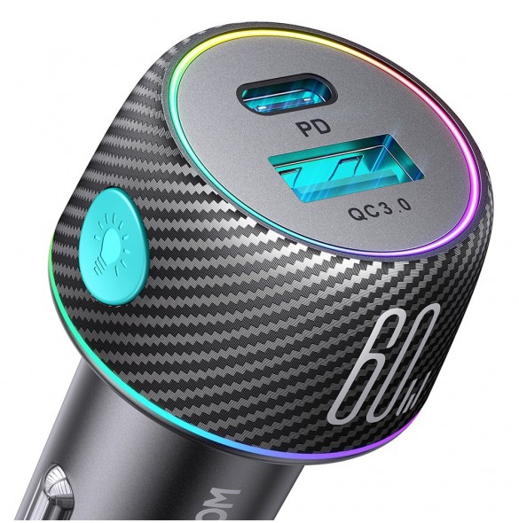 Billaddare 60W USB-C USB-A Joyroom JR-CCN01 - svart