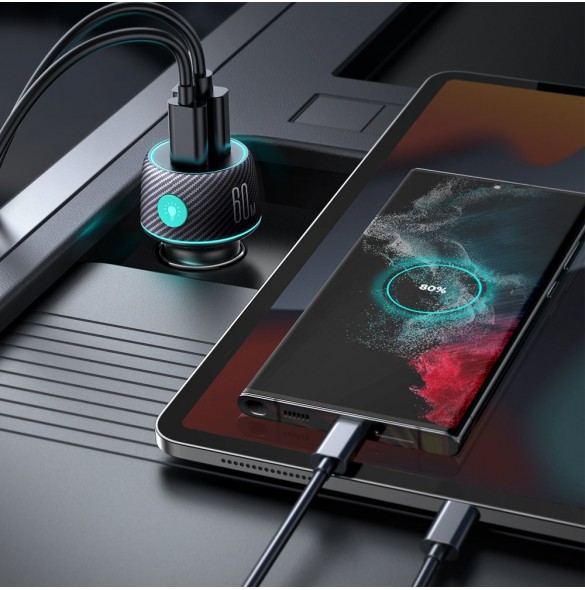 Billaddare 60W USB-C USB-A Joyroom JR-CCN01 - svart