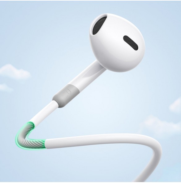 In-ear trådade minijack hörlurar med fjärrkontroll Joyroom JR-EW01 - vit