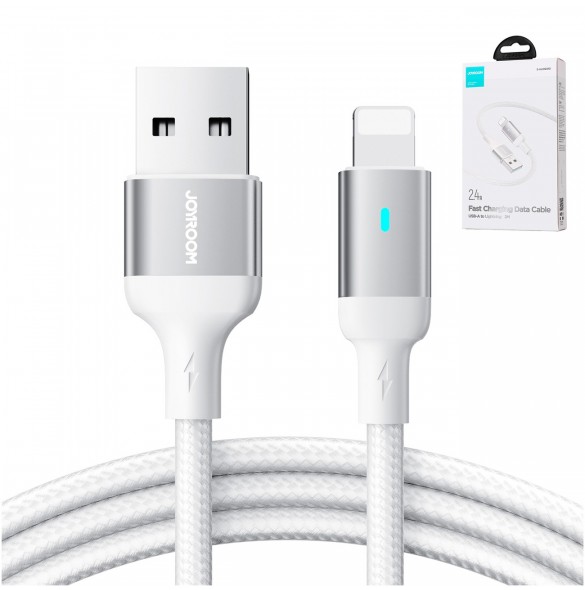Joyroom-kabel USB - Lightning 2.4A A10-serien 2 m vit (S-UL012A10)