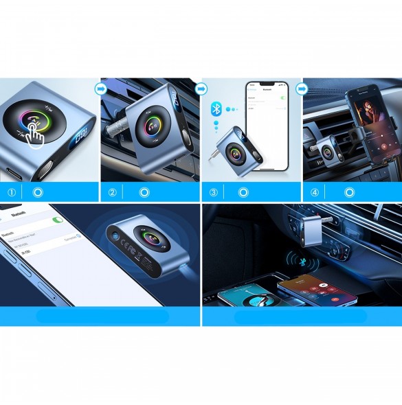 Joyroom bil Bluetooth 5.3-sändare och handsfree-kit för AUX 3,5 mm minijackport (JR-CB1)