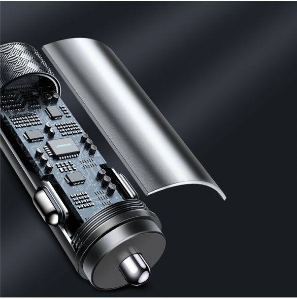 Joyroom billaddare 2 x USB-C 50W med PD, QC, PPS grå (JR-CL13)