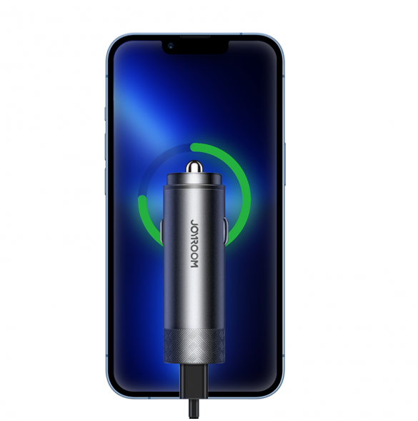 Joyroom billaddare 2 x USB-C 50W med PD, QC, PPS grå (JR-CL13)
