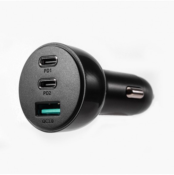 Joyroom billaddare 70W med 3 portar: USB, 2 x USB C svart (JR-CL26)