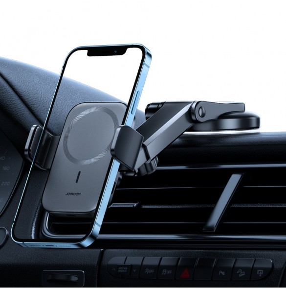 Joyroom Car Magnetic Holder 15W Qi Induction Trådlös laddare (MagSafe-kompatibel för iPhone) för Dashboard (JR-ZS295)