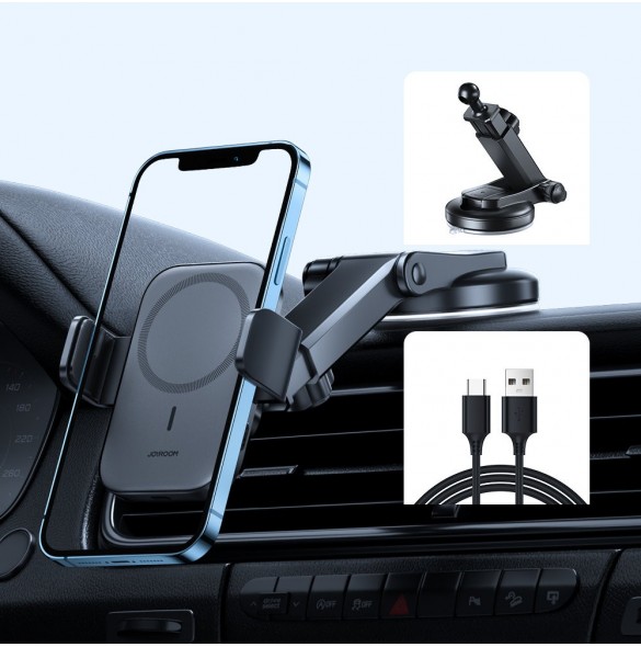 Joyroom Car Magnetic Holder 15W Qi Induction Trådlös laddare (MagSafe-kompatibel för iPhone) för Dashboard (JR-ZS295)