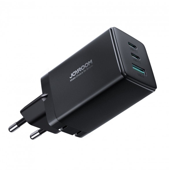 Joyroom snabbladdare GaN 65W USB, 2x USB C svart + USB C-kabel - USB C 100W 1,2m (TCG01)