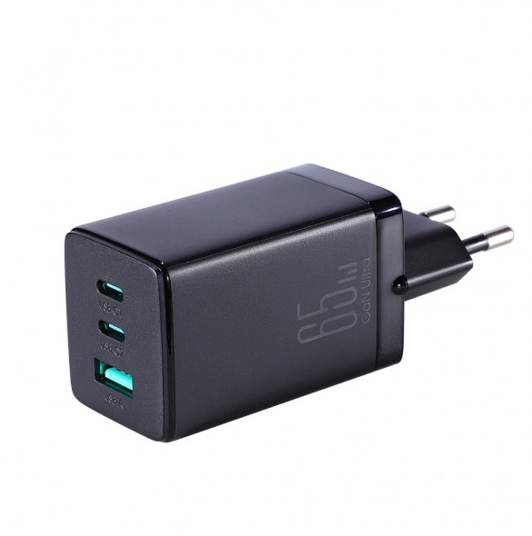 Joyroom snabbladdare GaN 65W USB, 2x USB C svart + USB C-kabel - USB C 100W 1,2m (TCG01)
