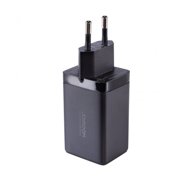 Joyroom snabbladdare GaN 65W USB, 2x USB C svart + USB C-kabel - USB C 100W 1,2m (TCG01)