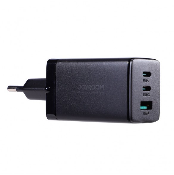 Joyroom snabbladdare GaN 65W USB, 2x USB C svart + USB C-kabel - USB C 100W 1,2m (TCG01)