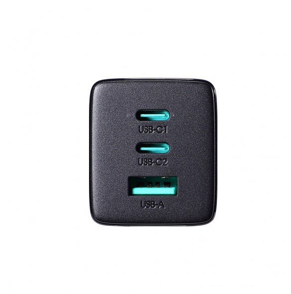 Joyroom snabbladdare GaN 65W USB, 2x USB C svart + USB C-kabel - USB C 100W 1,2m (TCG01)