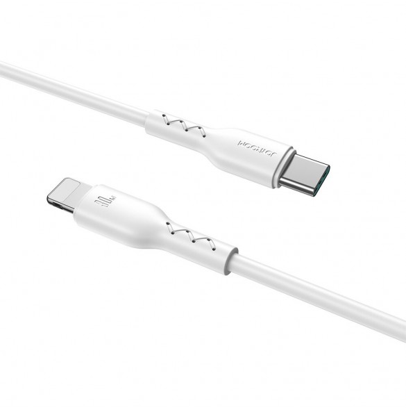 Joyroom Flash-Charge Series SA26-CL3 USB-C / Lightning-kabel 30W 1m - vit