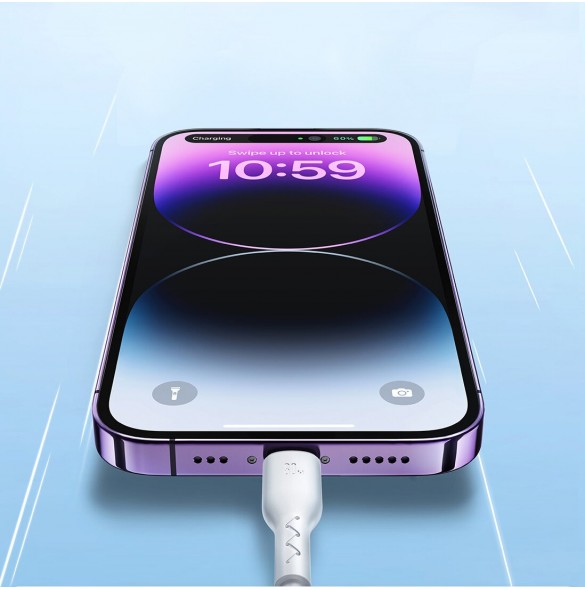 Joyroom Flash-Charge Series SA26-CL3 USB-C / Lightning-kabel 30W 1m - vit
