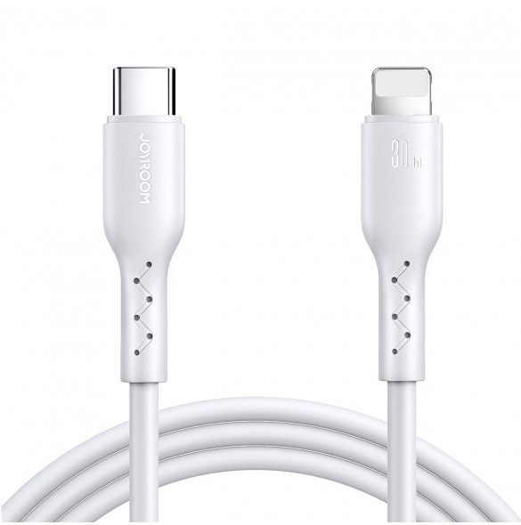 Joyroom Flash-Charge Series SA26-CL3 USB-C / Lightning-kabel 30W 1m - vit