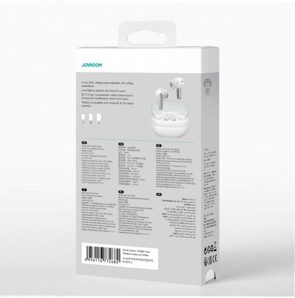 Joyroom Jbuds Series JR-BB1 TWS trådlösa in-ear hörlurar - vit