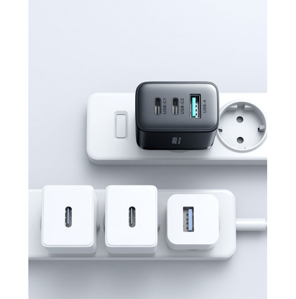 Joyroom JR-TCF10 snabbladdare 2x USB-C USB-A 32W - svart