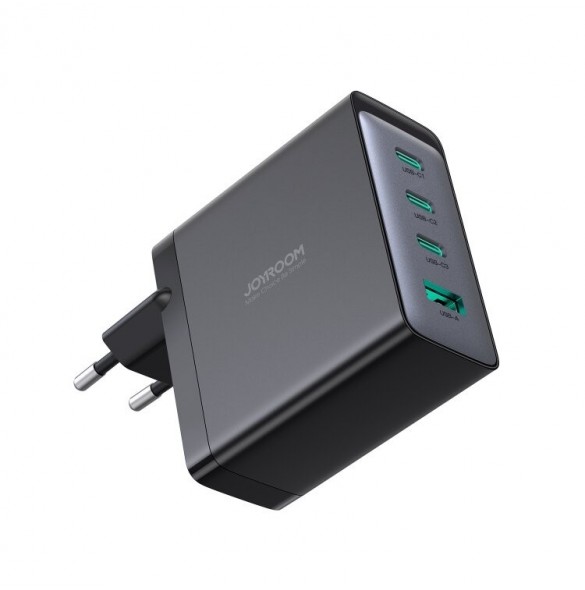 Joyroom JR-TCG04EU 100W GaN laddare 3x USB-C USB-A + USB-C / USB-C kabel 100W - svart