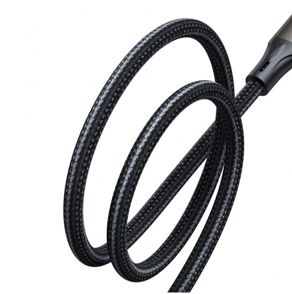 Joyroom Light-Speed Serie SA25-AC6 USB-A / USB-C Snabböverföringskabel 100W 1,2m - Svart