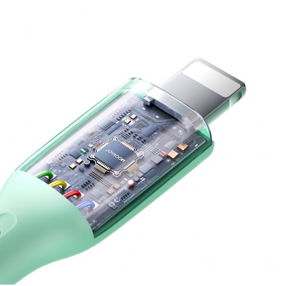 Joyroom Multi-Color Series SA34-AL3 USB-A / Lightning 3A kabel 1m - grön