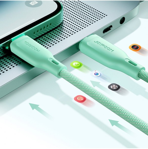 Joyroom Multi-Color Series SA34-AL3 USB-A / Lightning 3A kabel 1m - grön