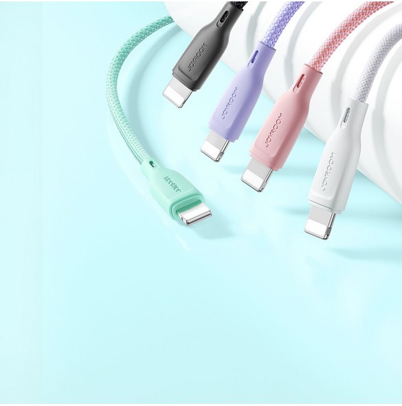 Joyroom Multi-Color Series SA34-AL3 USB-A / Lightning 3A kabel 1m - grön