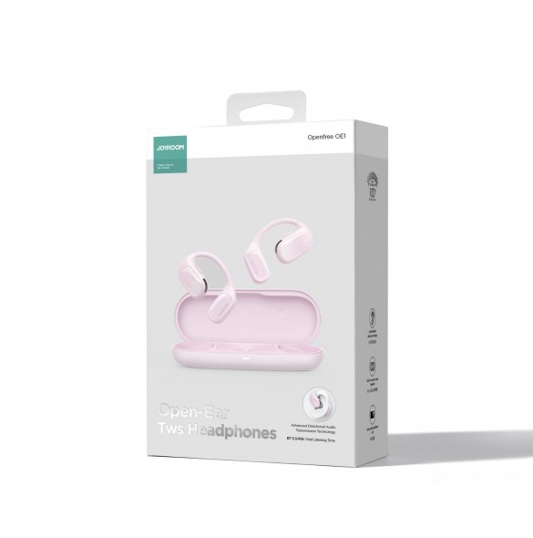 Joyroom Openfree JR-OE1 trådlösa on-ear hörlurar - rosa
