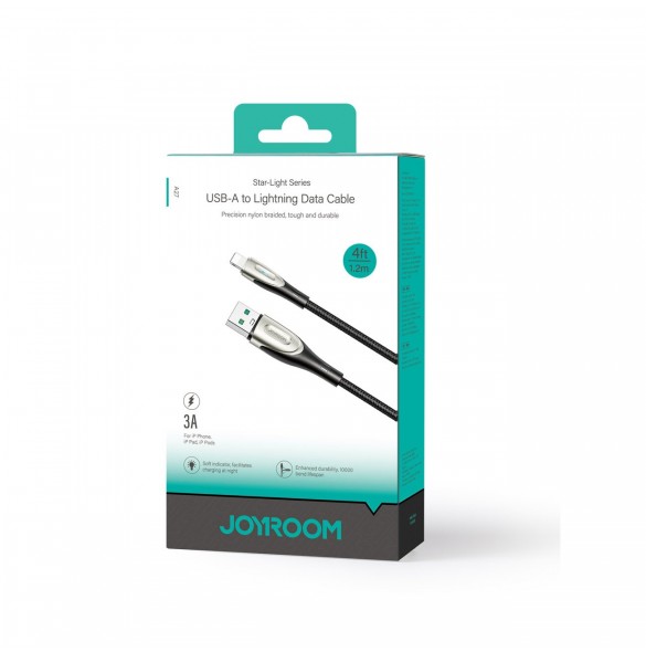 Joyroom Pioneer Series SA31-AL3 USB-A / Lightning 3A-kabel 1,2m - Svart