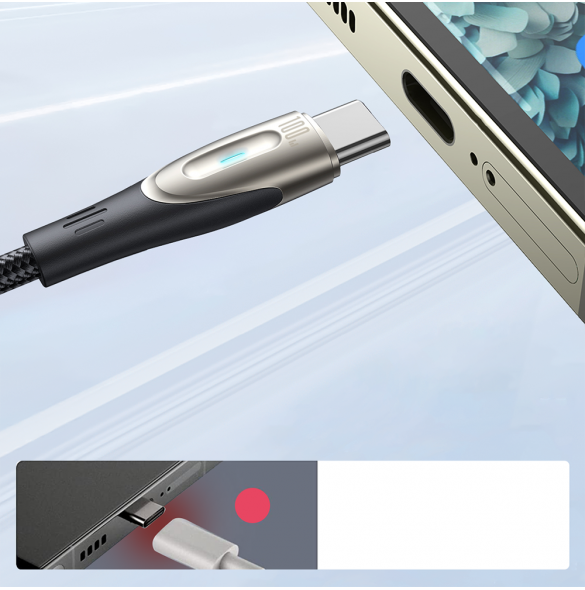 Joyroom Star-Light Series SA27-CC5 USB-C / USB-C-kabel 100W 1,2m - svart