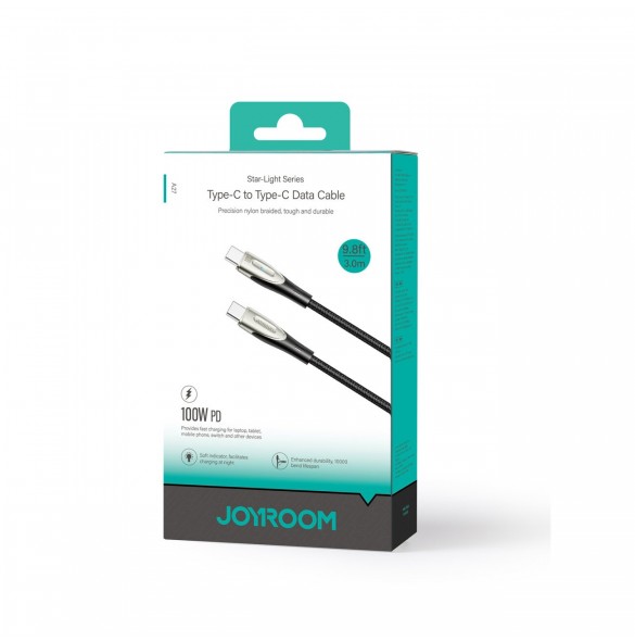 Joyroom Star-Light Series SA27-CC5 USB-C / USB-C-kabel 100W 3m - svart