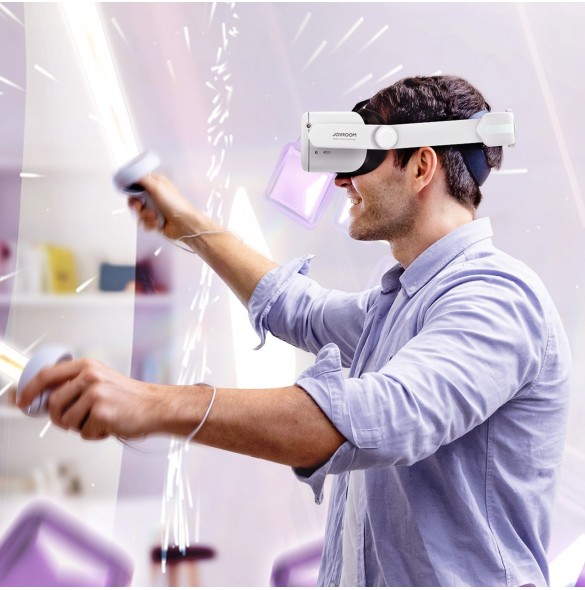 Joyroom-rem Oculus Quest 2 justerbart elastiskt band vit (JR-QS1)