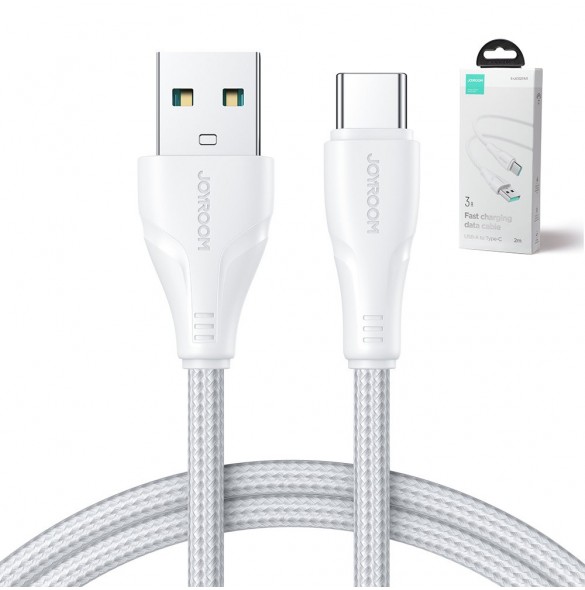 Joyroom USB-kabel - USB C 3A Surpass-serien för snabb laddning och dataöverföring 2 m vit (S-UC027A11)