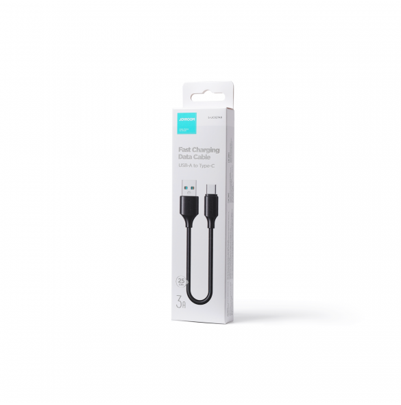 Joyroom USB-laddnings-/datakabel - USB Typ C 3A 0,25 m svart (S-UC027A9)