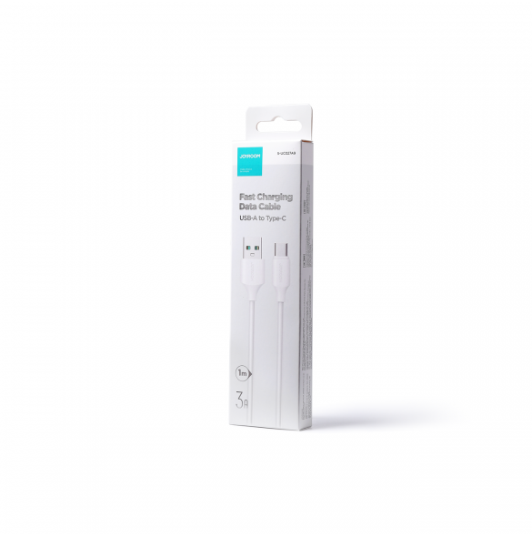 Joyroom USB-laddnings-/datakabel - USB Typ C 3A 1m vit (S-UC027A9)