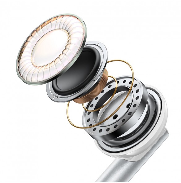 Joyroom Wired Series JR-EW06 hörlurar med tråd, metall - silver och vit
