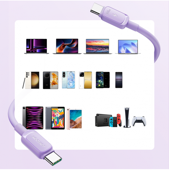 USB C - USB C-kabel 100W 1,2m Joyroom S-CC100A14 - Lila