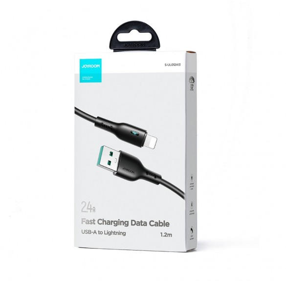 USB-kabel - Lightning 2,4A 1,2m Joyroom S-UL012A13 - svart