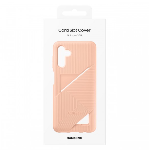 Samsung Card Slot Cover-fodral för Samsung Galaxy A13 5G silikonkort plånbok persika (EF-OA136TPEGWW)