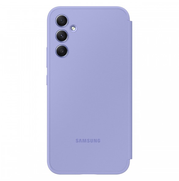 Samsung Smart View Wallet Case för Samsung Galaxy A34 5G skal med Smart Flip Window Card Wallet Berry (EF-ZA346CVEGWW)