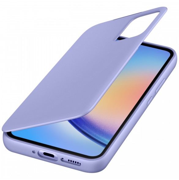 Samsung Smart View Wallet Case för Samsung Galaxy A34 5G skal med Smart Flip Window Card Wallet Berry (EF-ZA346CVEGWW)